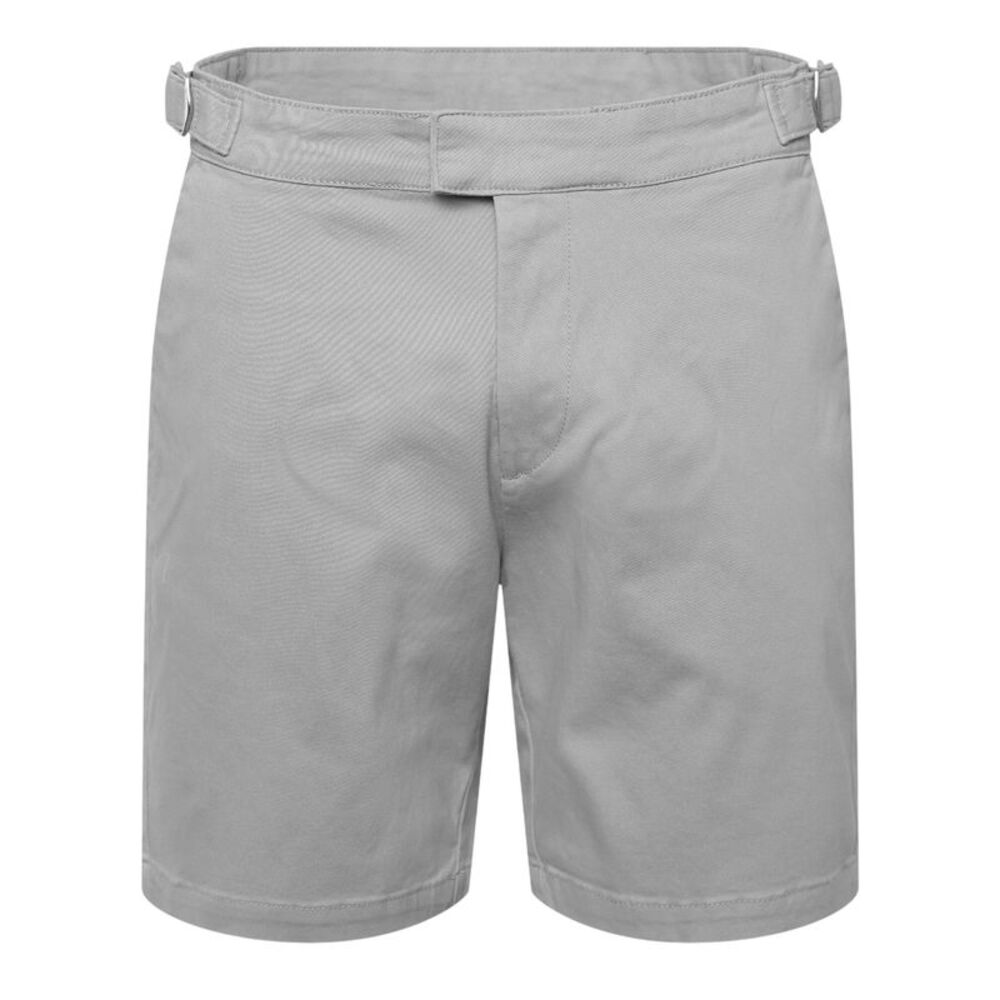 Duck and Cover Mens Everett Plain Chino Shorts / Light Grey